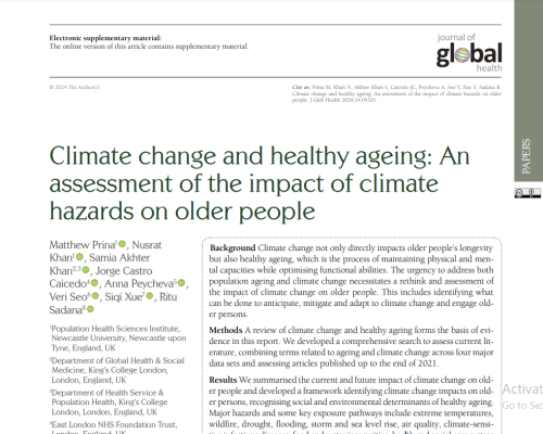 Climate change & healthy ageing